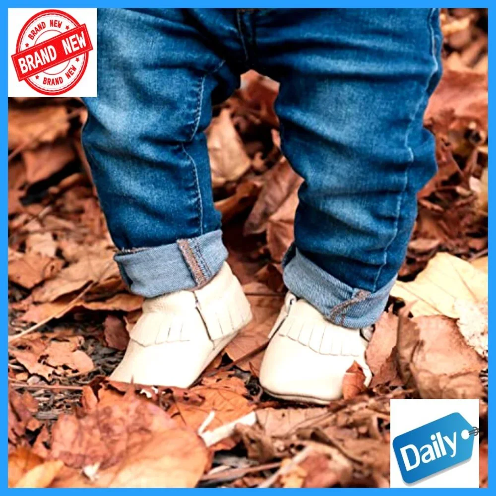 Leather Baby Mocc, Pull-On Slippers for Boys and Girls